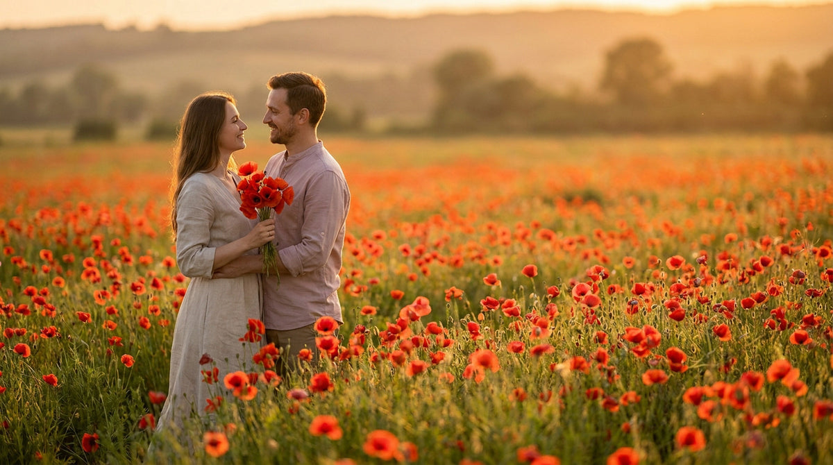 Noces de coquelicot : 8 ans de mariage, traditions et cadeaux